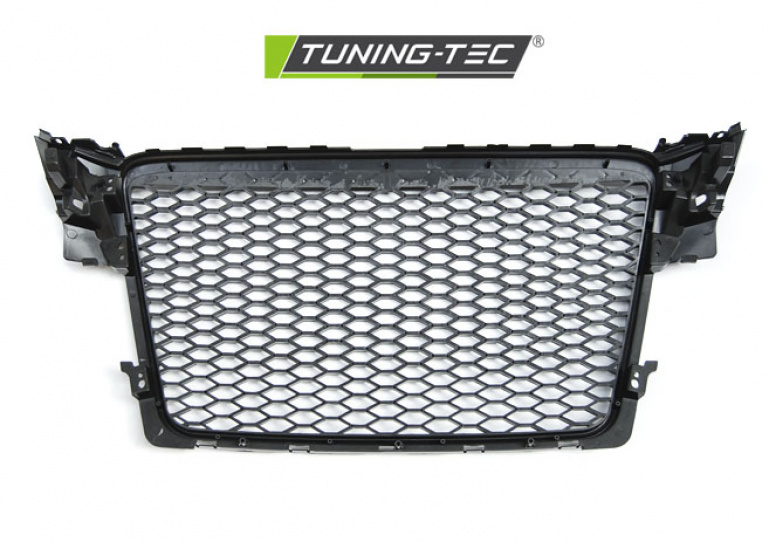 Upgrade Sportgrill / Kühlergrill für Audi A4 B8 (8K) 08-11 Hochglanz schwarz in Wabendesign